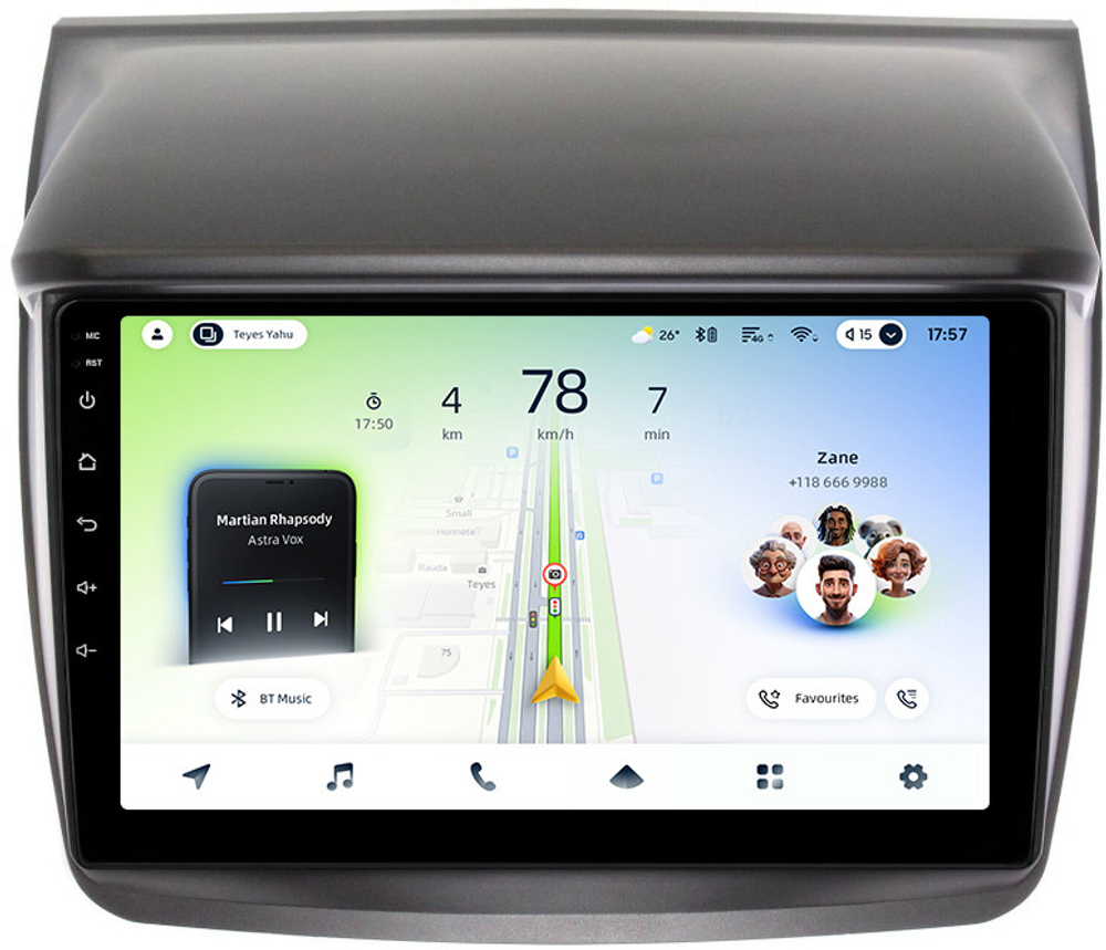 Магнитола для Mitsubishi L200 4 2006-2015, Pajero Sport 2 2008-2015 - Teyes CC4L монитор 9" IPS на Android 14, Snapdragon 662, CarPlay, 4G SIM-слот