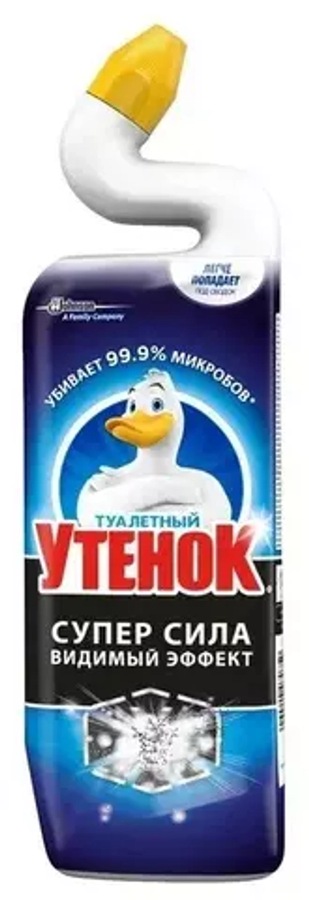 Чистящее средство для унитаза Туалетный Утенок Супер Сила Видимый Эффект, гель, 900 мл
