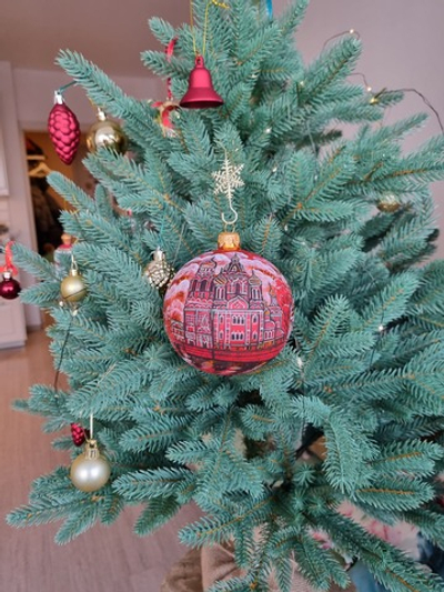 Шар стеклянный "Спас на крови",  ручная роспись