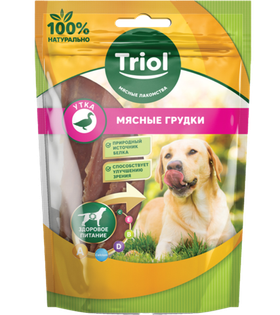 Лакомство для собак «Мясные грудки из утки», 70гр., Triol