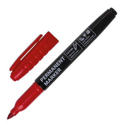 Маркер перманентный 1,5-3 мм. красный (BRAUBERG)