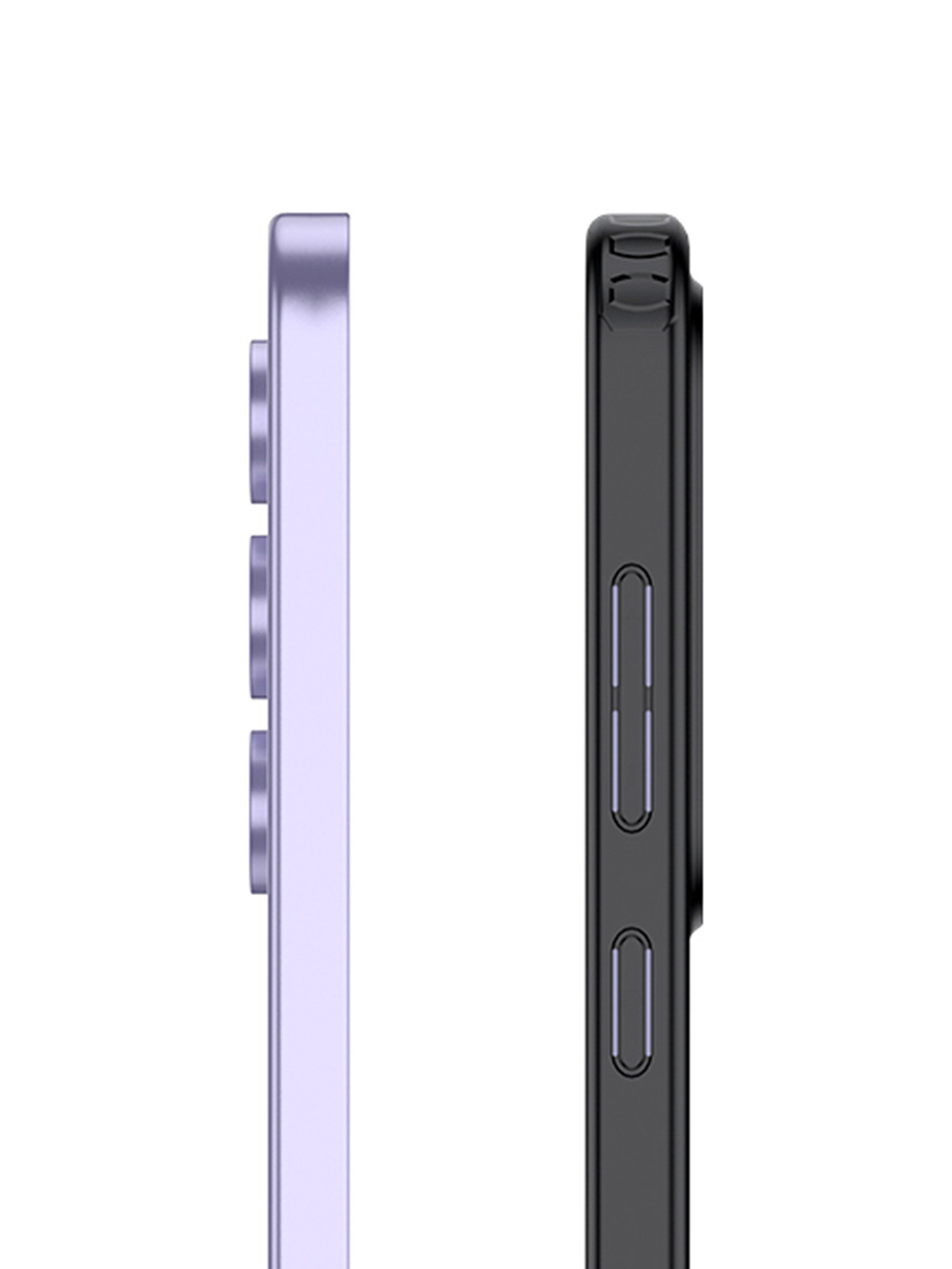 Чехол с Magsafe для Samsung Galaxy S25+ прозрачный матовый с черным бортом WLONS