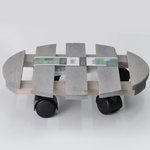 Подставка для цветов, 30х30х7, Флорэль, круглая на колесиках, этажерка, напольное, на подоконник, полка, из массива дерева, серый, Dipriz