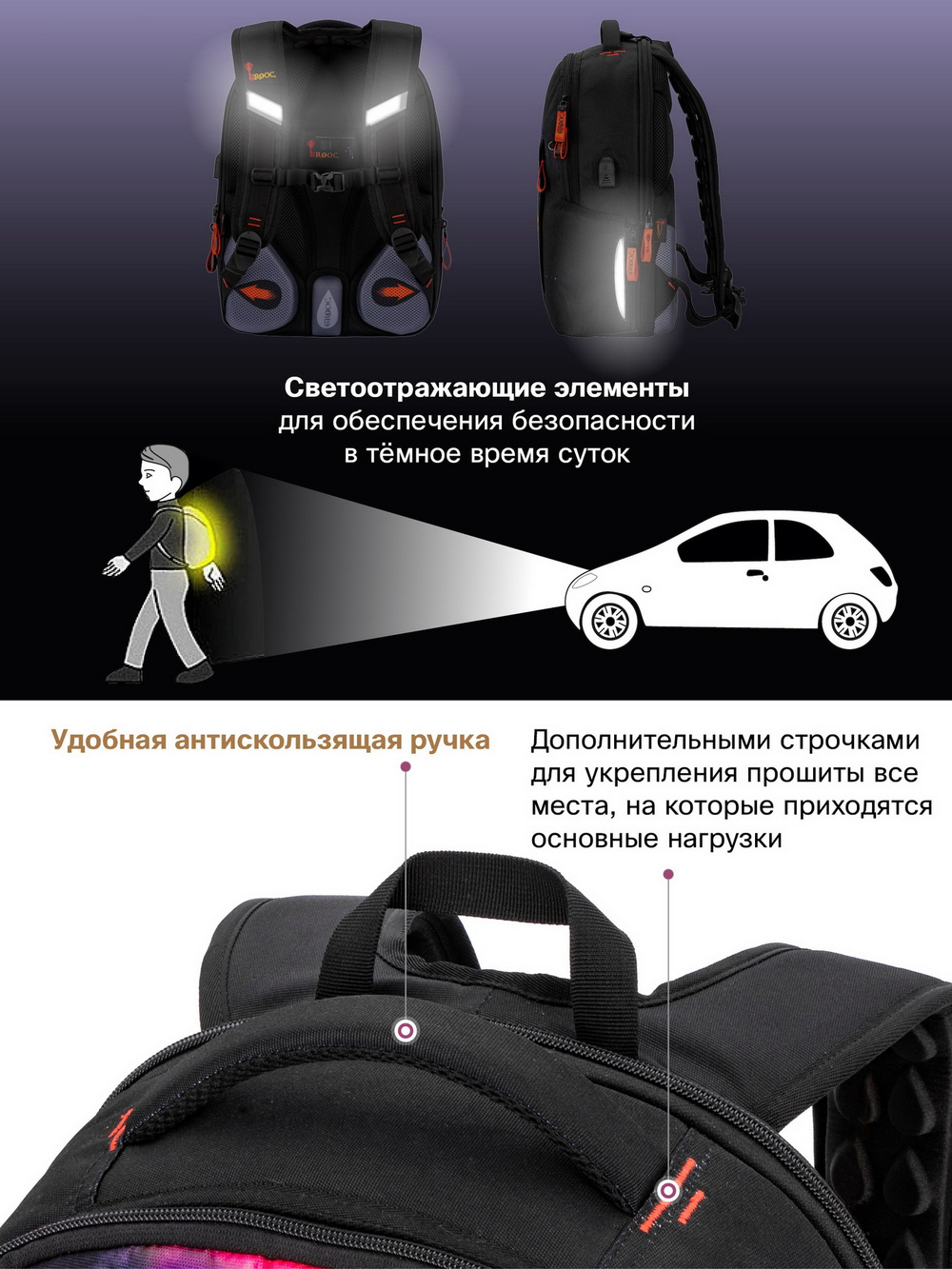 Рюкзак GROOC 14-057 + мешок + сумка-пенал
