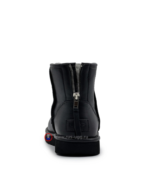 MINI ZIP LEATHER Black