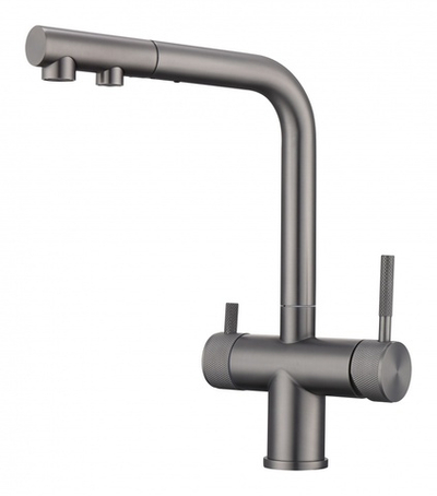 15058-P Смес. од. для кухни с ВЫД. лейкой и подк. ФИЛЬТ. (ГРАФИТ)  HANSEN (6/1шт)