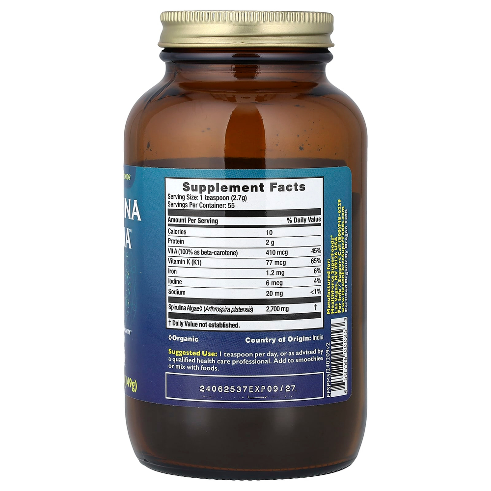 HealthForce Superfoods, Spirulina Manna™, 149 г (5,25 унции)