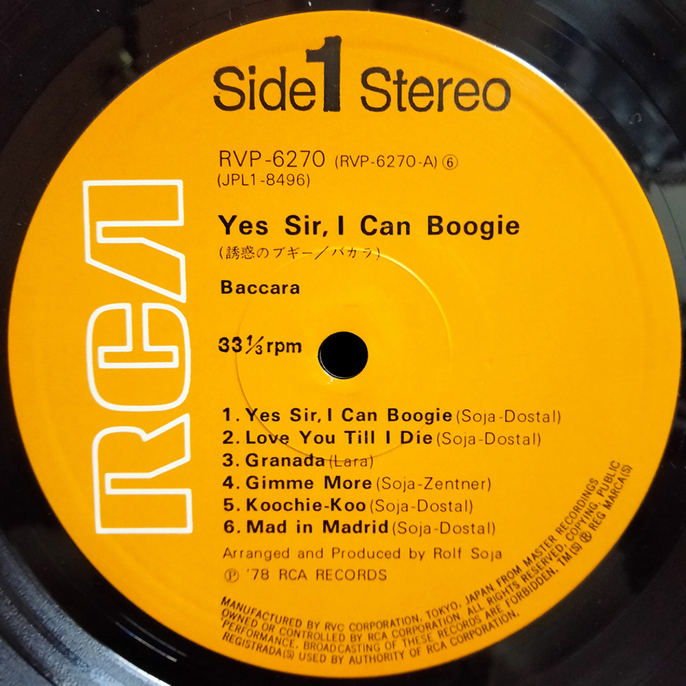 Baccara / Yes Sir, I Can Boogie (LP)