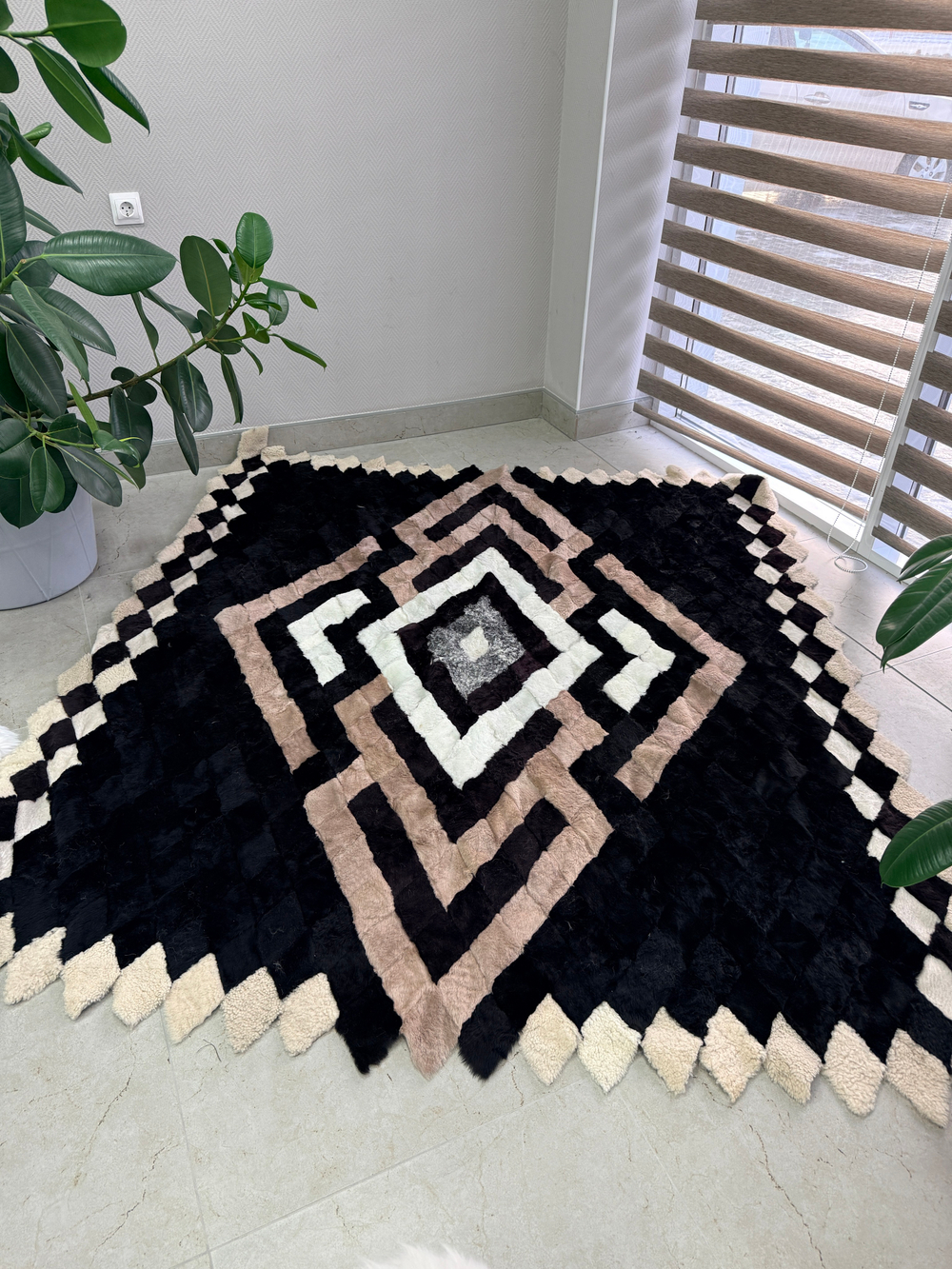 Покрывало меховое ковер из шкуры овчины