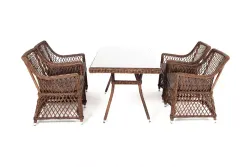 "Латте–140 L" обеденная группа плетеная, цвет коричневый
