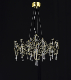 Подвесная люстра светодиодная с пультом и хрустальными подвесками Asfour MyFar Ileria MR2652-57P-76AP