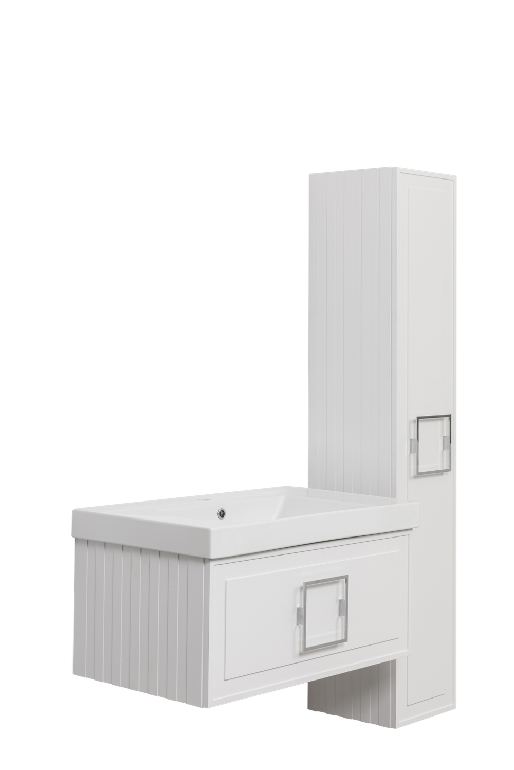 Тумба с раковиной La Fenice Cubo Bianca 80 см FNC-01-CUB-B-80 белая матовая