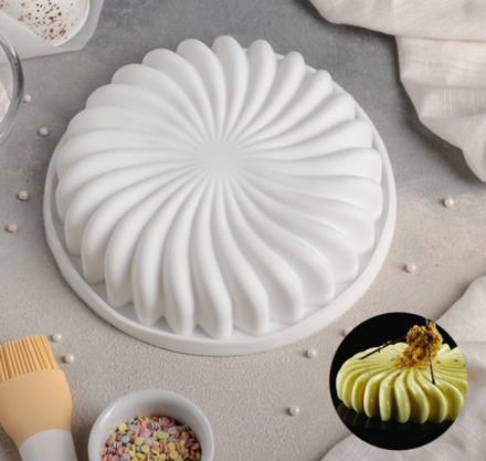 Форма для муссовых десертов и выпечки Доляна «Нежная сладость», 20×4,5 см, цвет белый СИММА