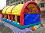 Коммерческий надувной батут "Веселый дом и звери в нём" с крышей 14*7*6 м