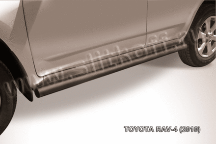 Пороги стальные Toyota Rav-4 (2010-2016) d57 труба (черные)