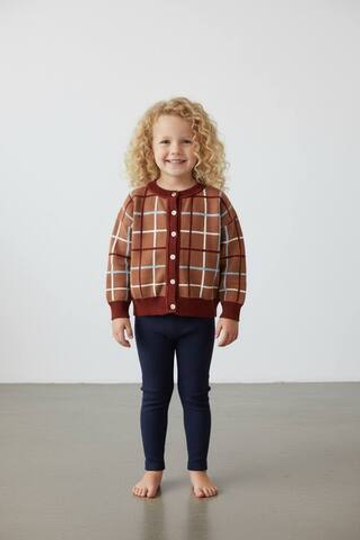 Кардиган вязаный (клетка терракот)