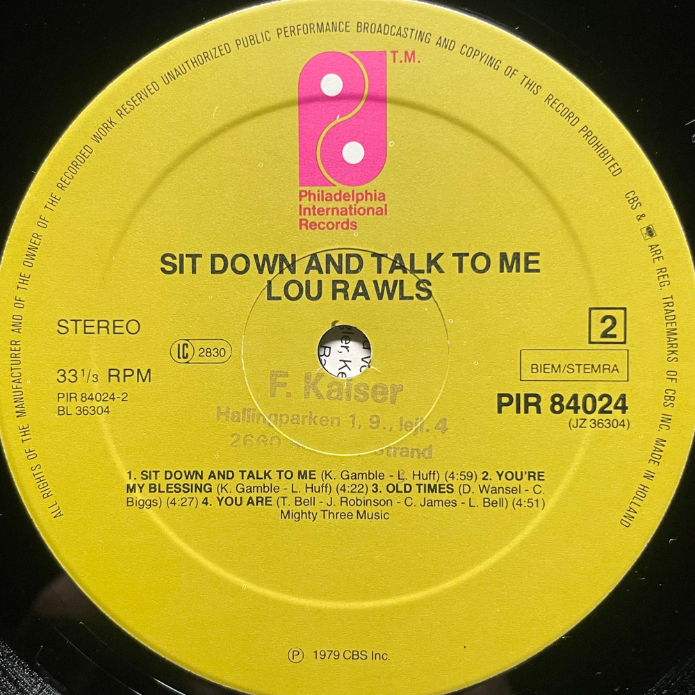 Lou Rawls ‎– Sit Down And Talk To Me (Голландия 1979г.)