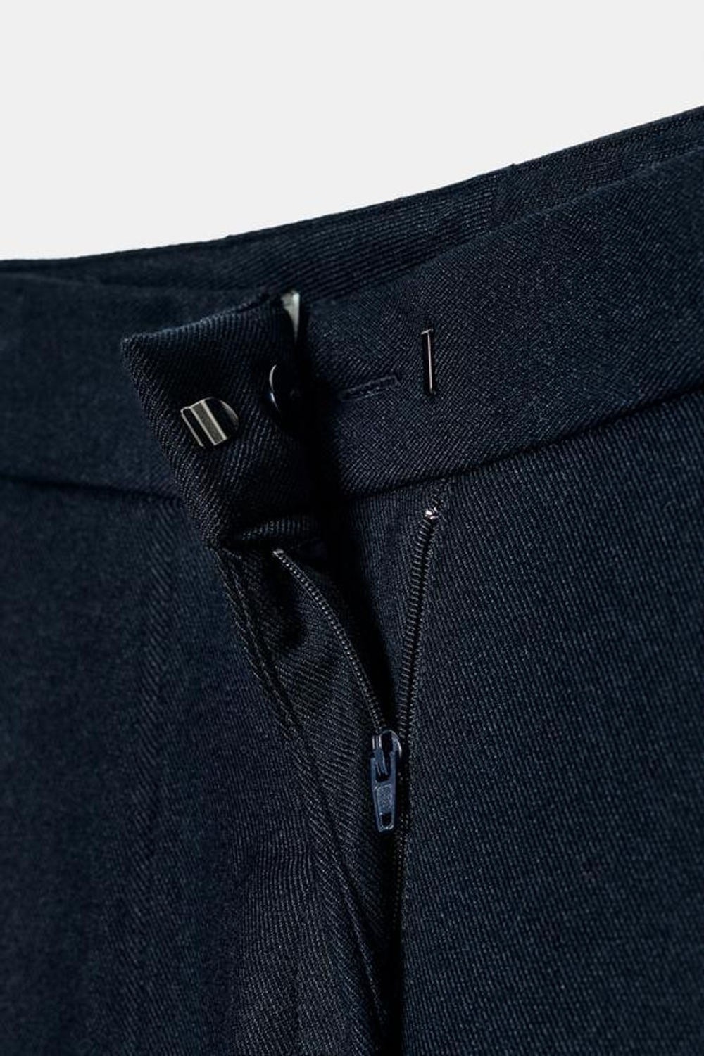 ZARA БРЮКИ ПРЯМОГО КРОЯ С ДЕКОРАТИВНОЙ СТРОЧКОЙ, МОРСКОЙ СИНИЙ