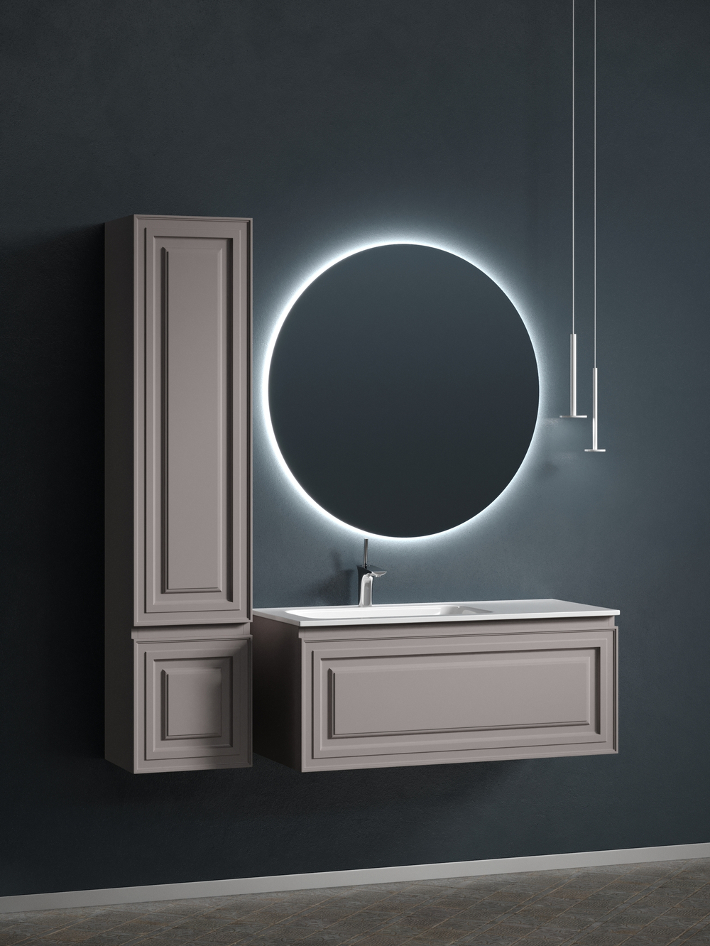 Тумба с раковиной Sancos Very 100 см VR100LSM левая, doha soft