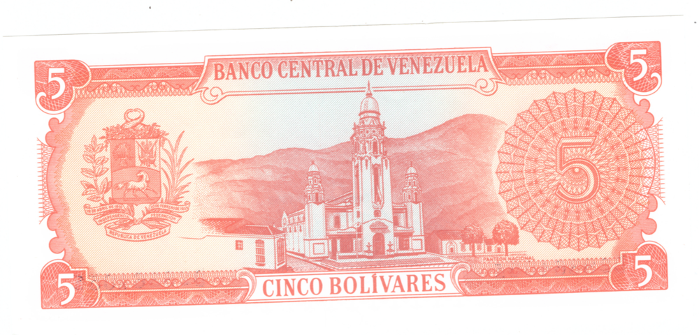 Венесуэла 5 боливаров 1989 года (D 28364054) UNC