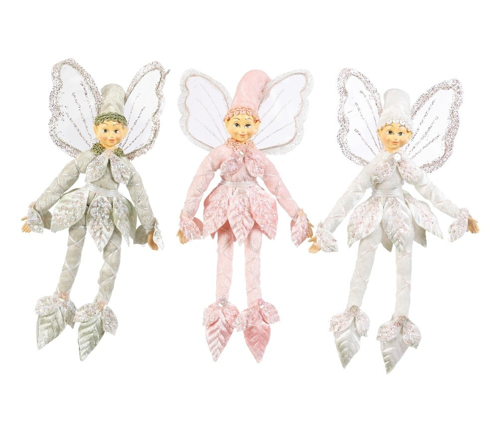 Декор 25х18х8см Noelle Эльф кремовый/персиковый/зеленый в ассортименте 3 вида