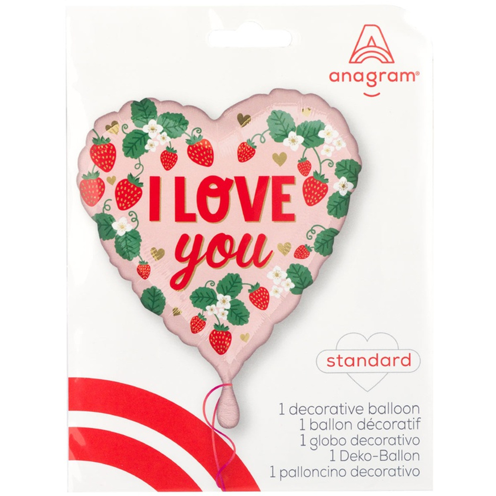 Фольгированный шар-сердце «Клубника», 46 см