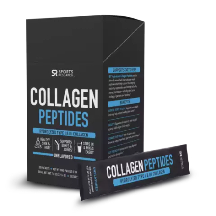 Sports Research, Пептиды коллагена, Collagen Peptides Packet Box, 20 пакетиков по 11 гр