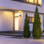 Уличный настенный светильник 40Вт E27, металл/пластик, темно-серый