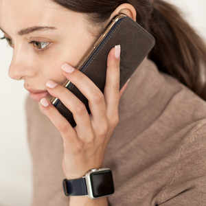 Чехол для iPhone X/XS из натуральной кожи теленка, цвета индиго