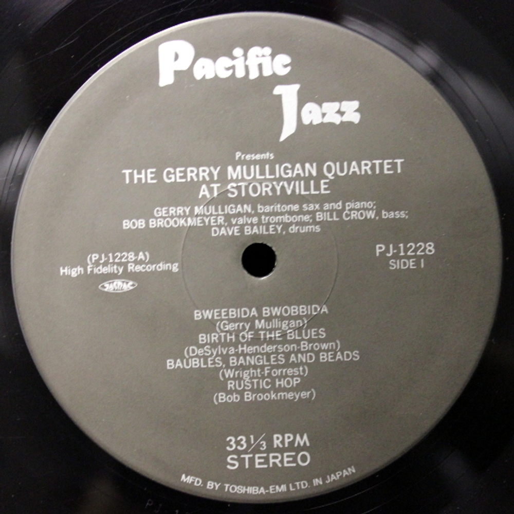 Gerry Mulligan Quartet / Recorded In Boston At Storyville (LP)