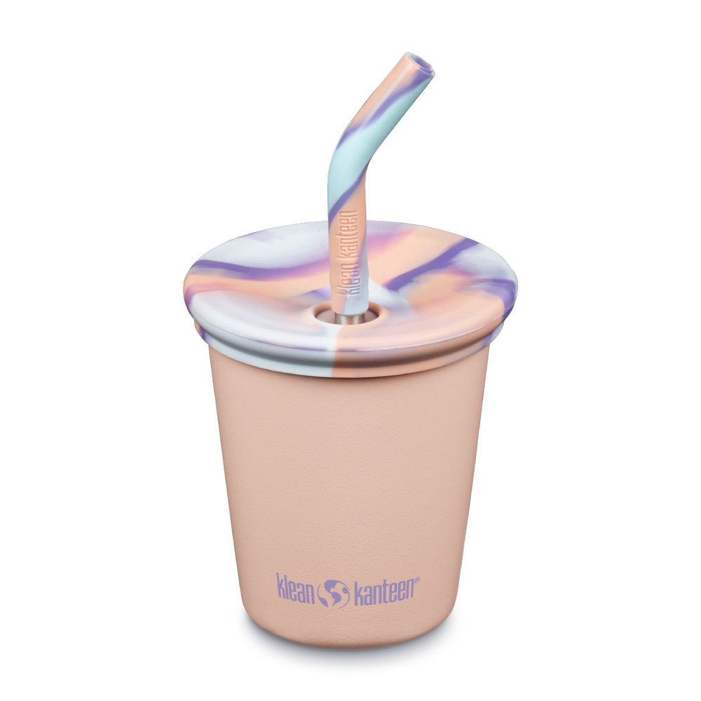Детский стакан одностенный Klean Kanteen Kid Cup Straw Lid 10oz (296 мл) Peach Parfait с трубочкой
