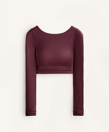 Oysho Лонгслив Comfortlux, темно-гранатовый