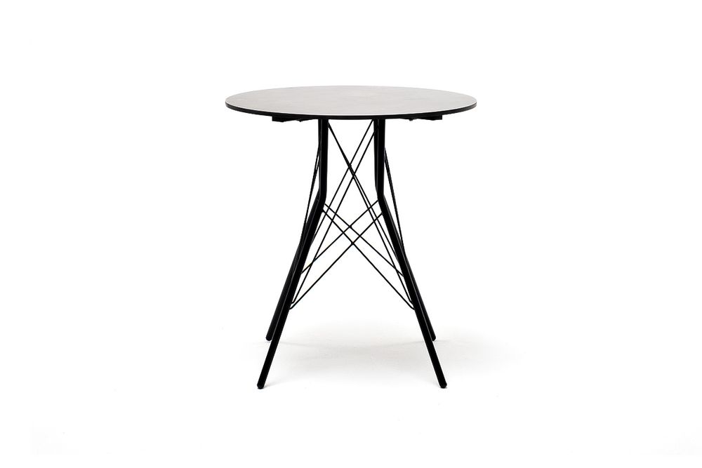 "Конте" интерьерный стол из HPL круглый Ø70см, цвет "серый гранит"