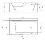 Акриловая ванна Gemy 171x86 G9066 II O R с гидромассажем