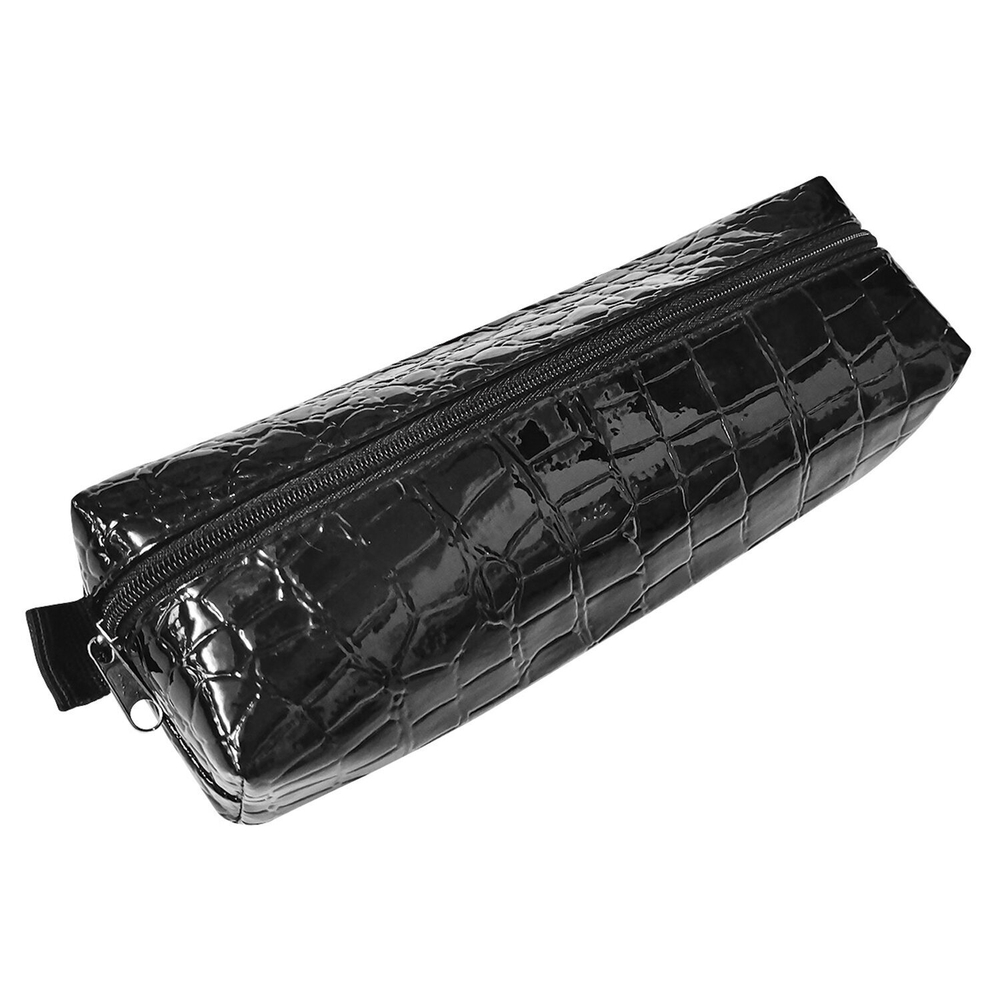 Пенал-косметичка BRAUBERG "Ultra black" "крокодиловая кожа" 20х6х4 см (3 штуки в упаковке)