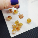 Цитрин, бусина кубик 10мм, огранка, штучно