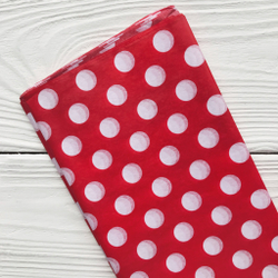 Бумага тишью 50 х 66 см (10 листов), горох на красном