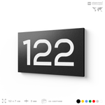 Номер на дверь 122, табличка на дверь для офиса, квартиры, кабинета, аудитории, склада, черная 120х70 мм, Айдентика Технолоджи