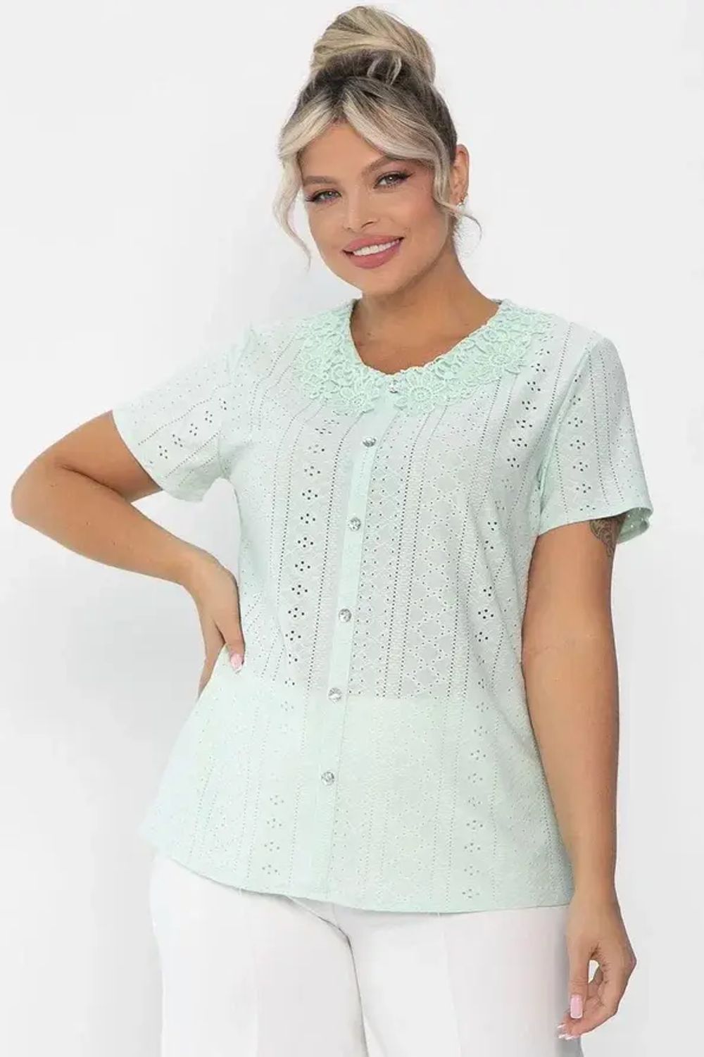 Блуза Петуния (светло-зеленая) Б13978-20М LT Collection