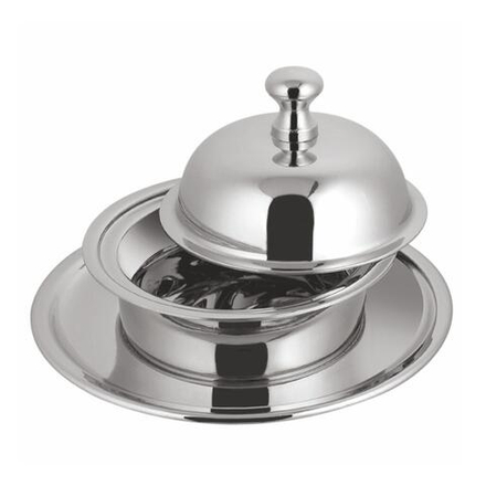 Масленка икорница 100/260 мл d 10/15 см h10 см с крышкой нерж. P.L. Hotelware