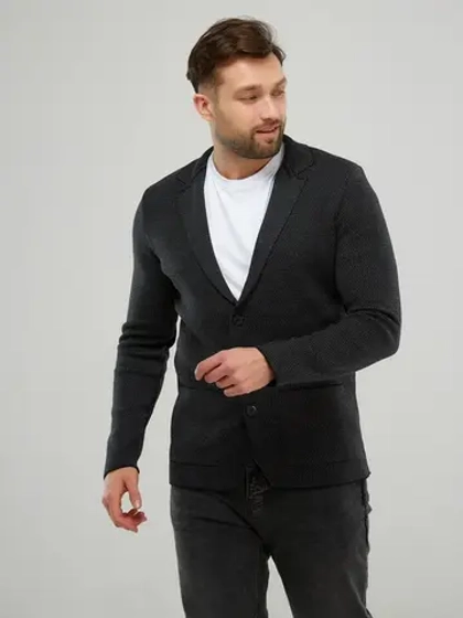 Пиджак трикотажный, вязаный, для офиса