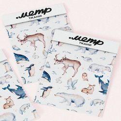 Ткань бязь животные Арктики