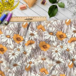 Ткань премиум сатин спокойная флоральная мелодия