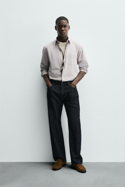 ZARА ЖАККАРДОВАЯ РУБАШКА В ПОЛОСКУ, ПОЛОСКИ