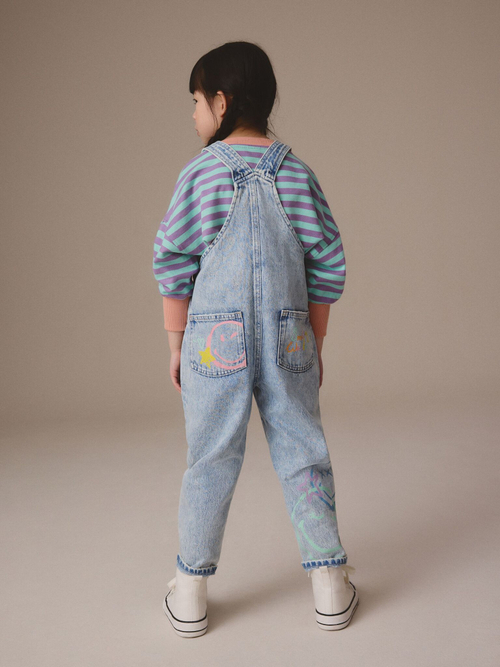 Комбинезон джинсовый для девочки Next E29-140, Голубой