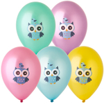 Шар латексный 35см Совушка (Ассорти)