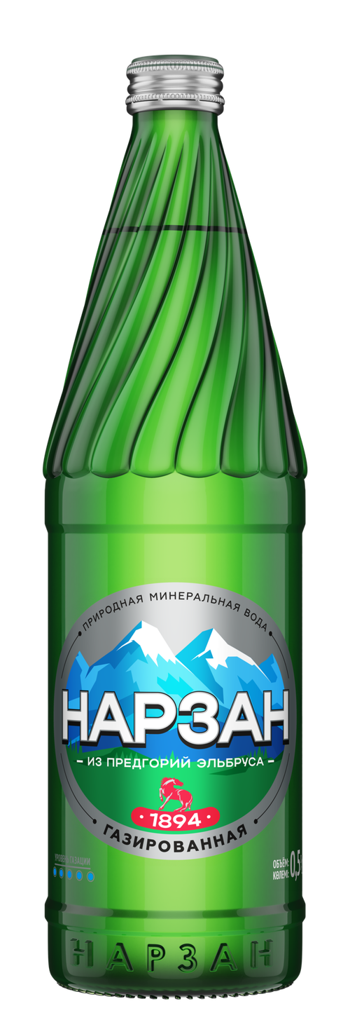 Нарзан минеральная вода 0,5л стекло газ