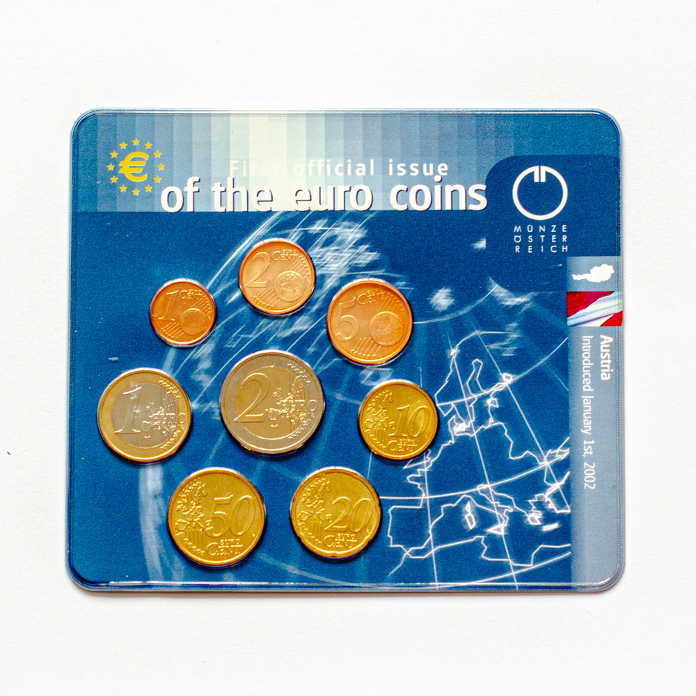 Austria 2002 Year Set: First Official Issue of the Euro Coins