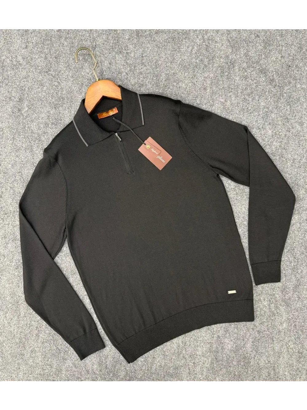 Лонгслив мужской, Поло с длинным рукавом