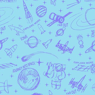 космические ракеты, планеты, звезды, текстовка.